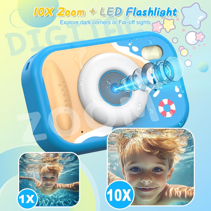 Cámara impermeable para niños, cámara digital subacuática HD 1080P...