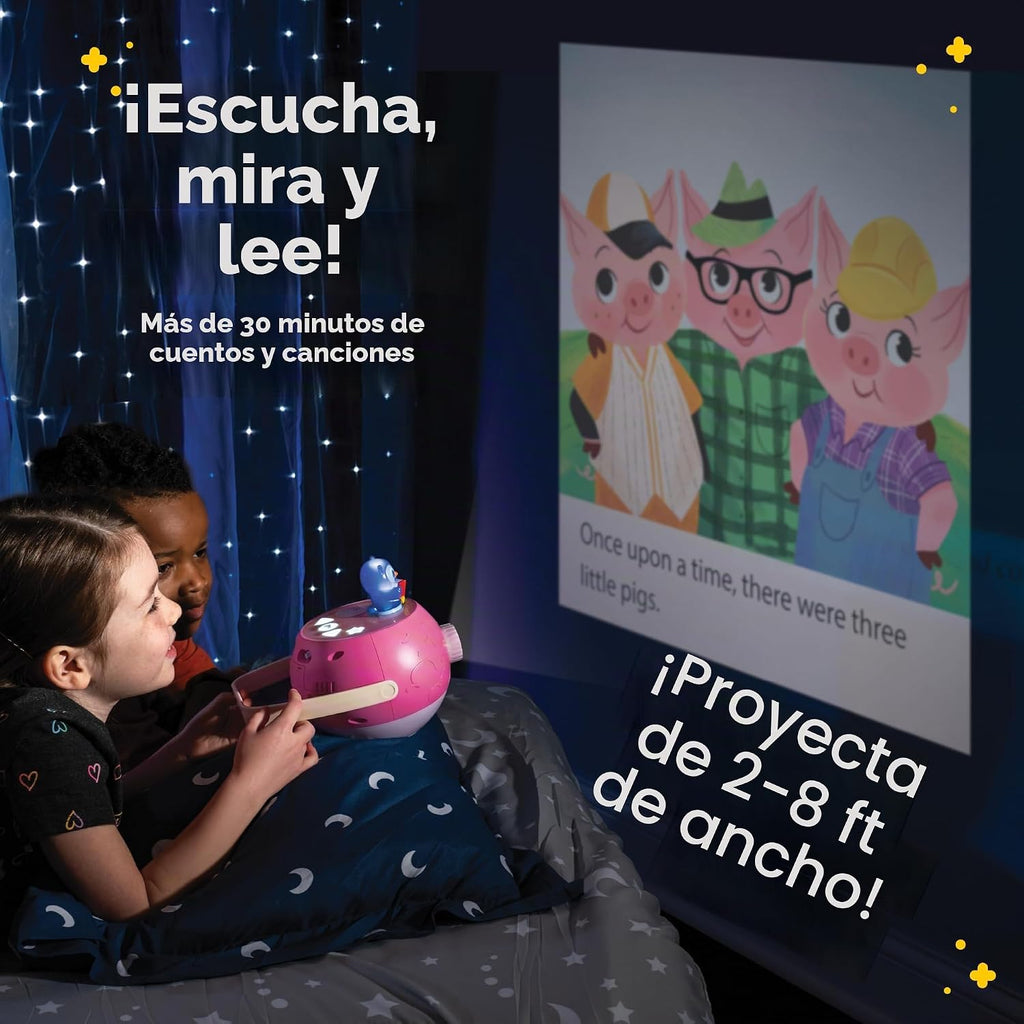 Lámpara Proyector de libros rosas para niños, 5 historias de cuentos de hadas para leer en voz alta, 5 canciones, a partir de 3 años