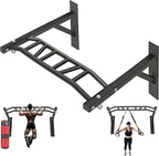 Barra de Dominadas de Montaje en Pared Upgrade, Barra de Dominadas Multiagarre de Alta Resistencia para Entrenamiento de Fuerza, Capacidad de 600 lbs, Construcción en Acero Duradera, Perfecta para Entrenamientos en Casa y Garaje