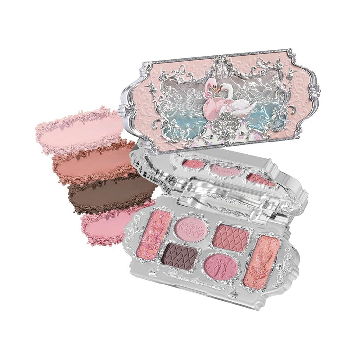 Flower Knows Swan Ballet Paleta de maquillaje de seis colores, pale...