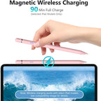 Lápiz para iPad de 1ª generación para iPad, lápiz capacitivo para Apple Pencil de 2ª generación con sensibilidad de inclinación de carga magnética y rechazo de palma, lápiz para iPad Pro 11/12.9/13, Air, Mini rosa