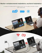 EVICIV Monitor portátil inalámbrico con batería de 8000 mAh, 15.6 p...