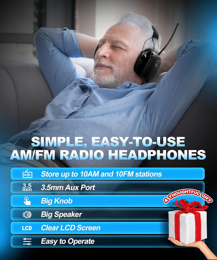 ZOHAN AM\/FM Radio Headphone with Digital Display,Ear Protection No...