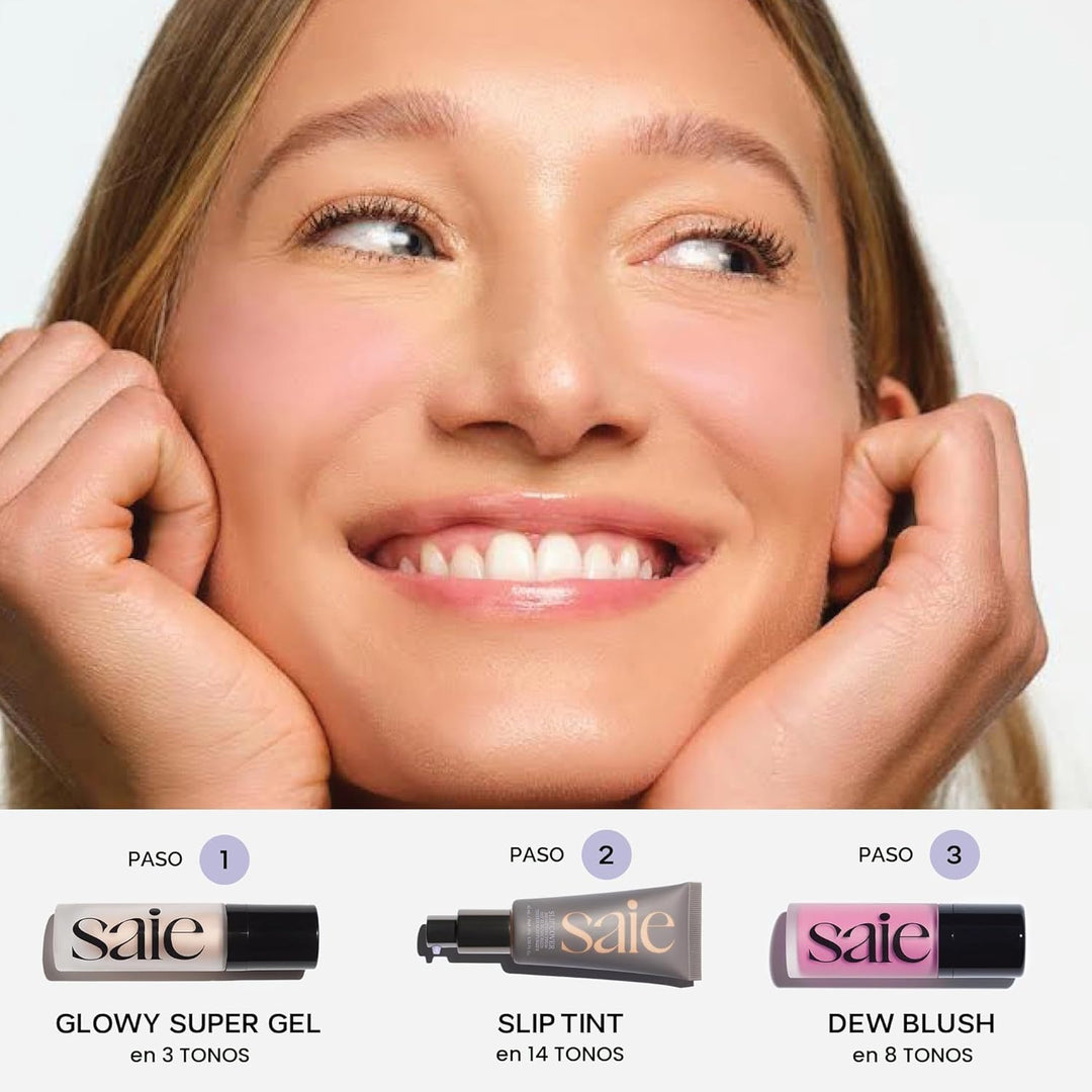 Saie Glowy Super Gel - Prebase de Maquillaje Hidratante y Suero Ilu...