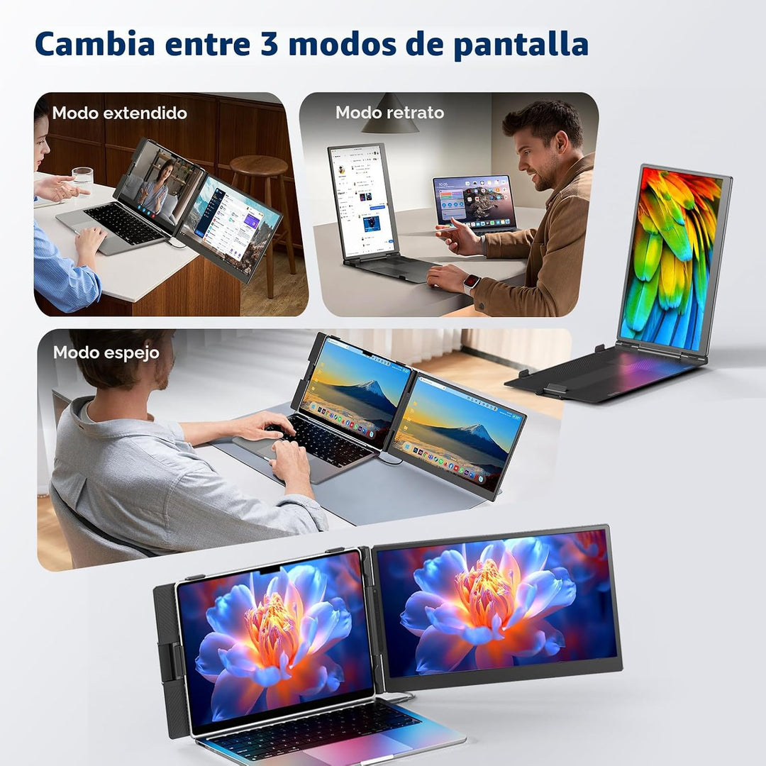 DZVW Extensor de pantalla para portátil de 14 pulgadas, monitor por...