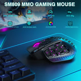 SOLAKAKA SM809 Pro - Mouse para juegos con 9 botones laterales, mou...