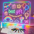 Tablero de notas LED con colores, tableta de dibujo de 16 pulgadas, 6 modos y 8 colores iluminados, juguete para niños con 13 efectos de luz, regalos de cumpleaños para niñas y niños a