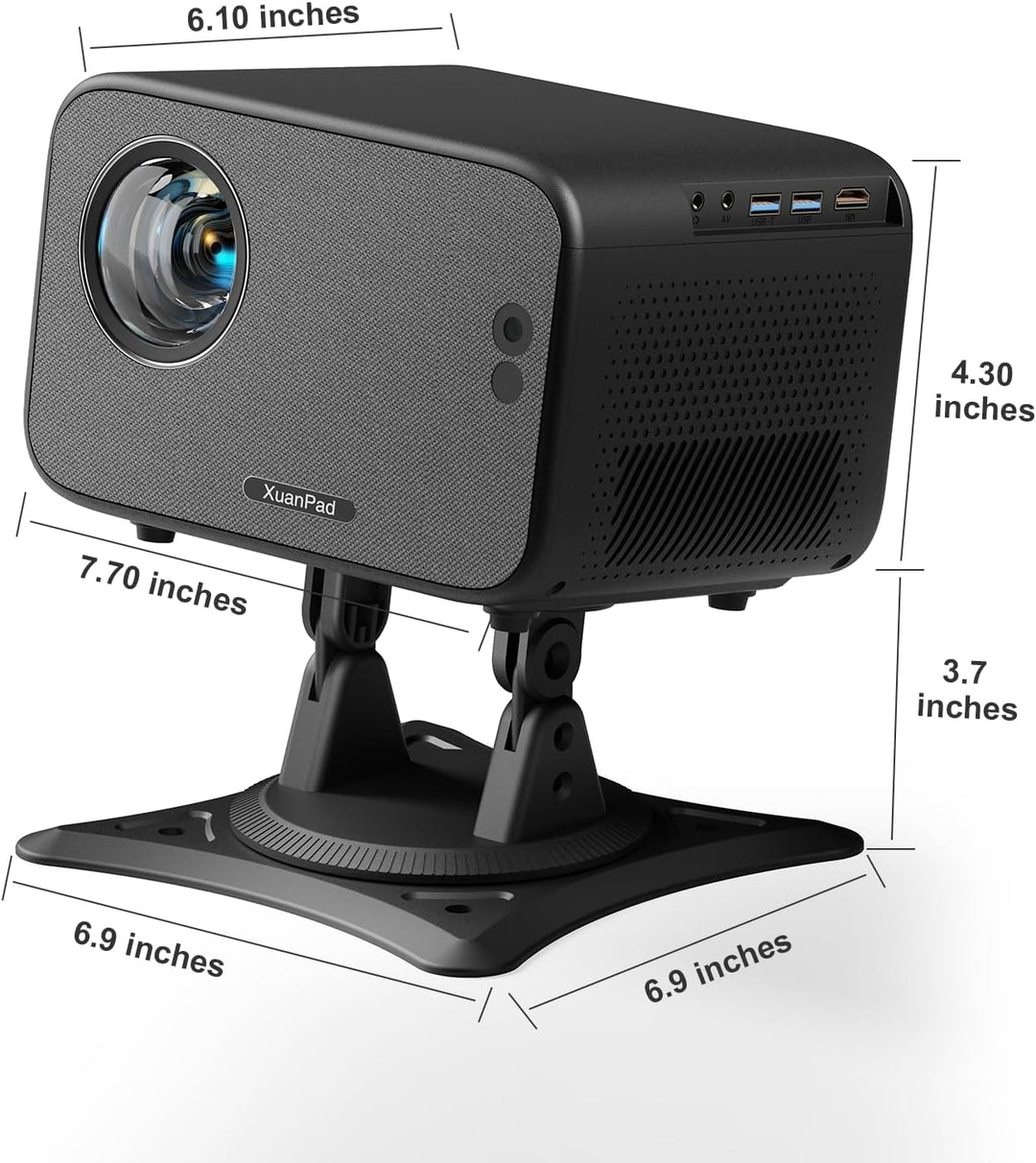 Proyector negro Lig y aplicaciones integradas: Mini proyector XuanP...