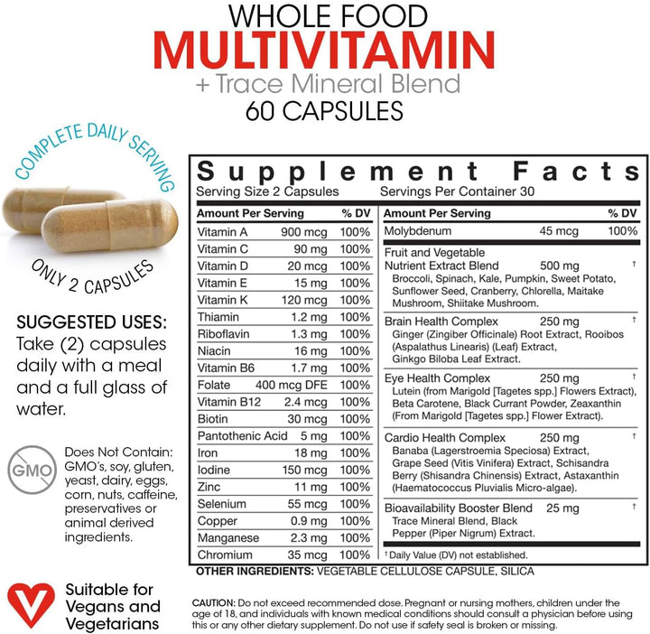 Silver Fern Whole Food Daily Multi Vitamina con Trace Mineral Blend...