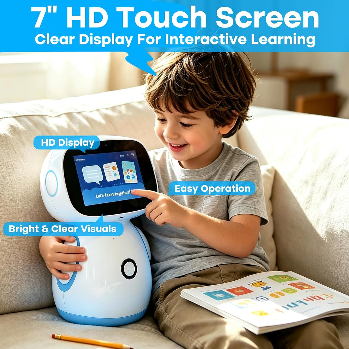 Voltix Juguetes de robot AI para niños, interacción de voz AI, pantalla