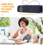 Máquina de presión arterial, monitor automático de presión arterial superior del brazo con lectura de 2 x 199, pantalla grande retroiluminada de 4.5 pulgadas, puño grande ajustable de 9 a 17 pulgadas, detector de arritmia e hipertensión en el hogar