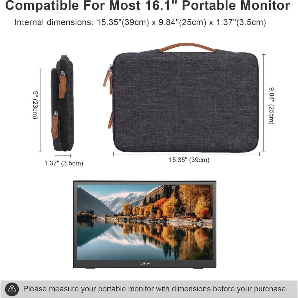 Estuche portátil de transporte para monitor de 16.1/15.6 pulgadas
