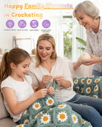 Coopay Crochet Kit para Beginners, Easy Granny Square Crochet Blanket Kit
