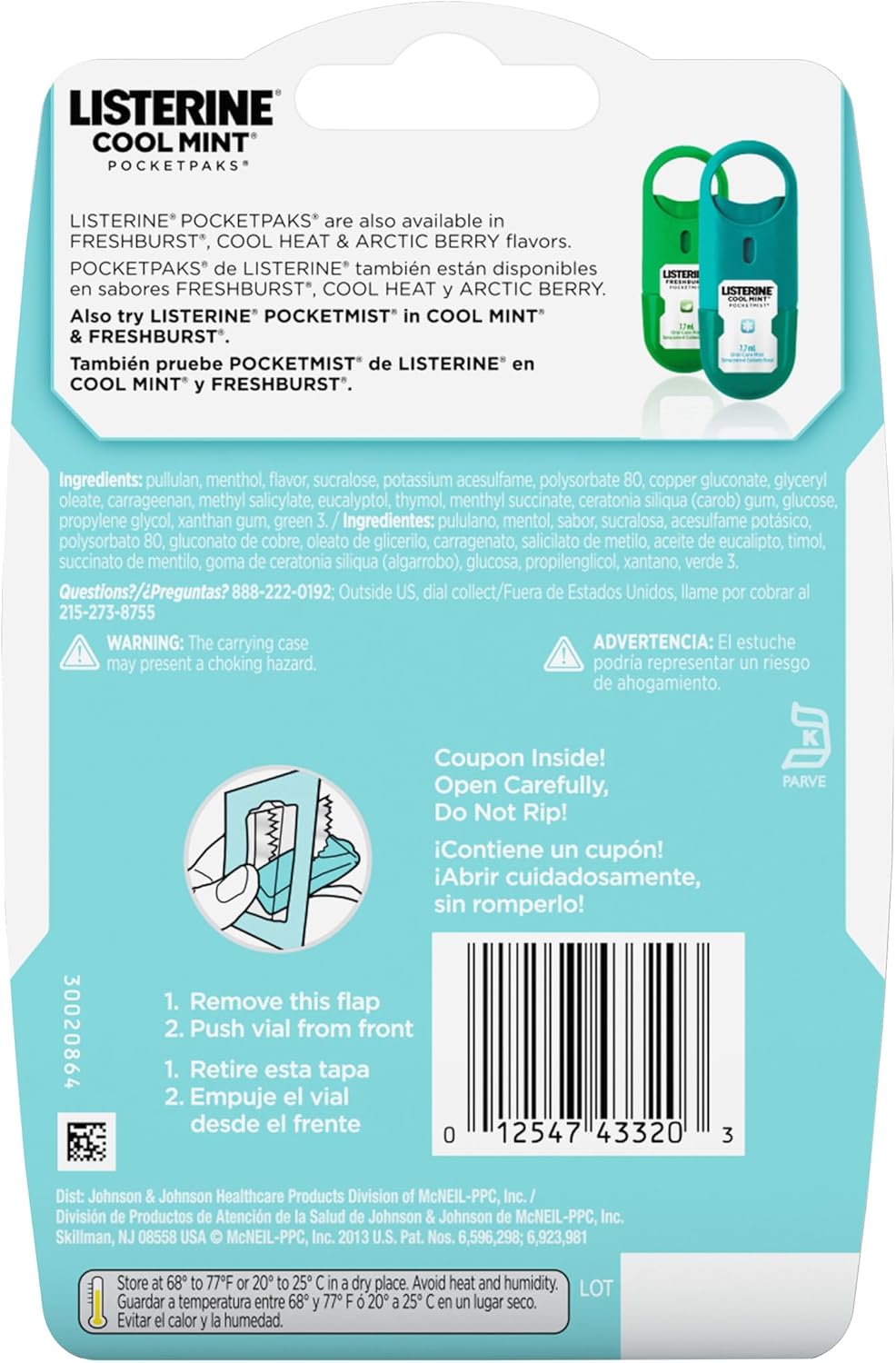 Listerine PocketPaks - Tiras de aliento, menta fresca, paquete de 2...