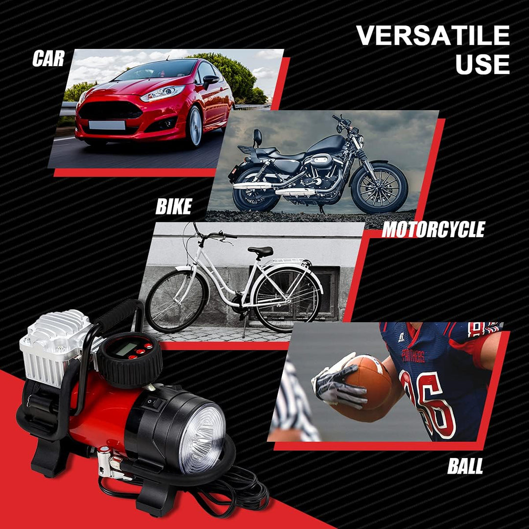 DNA Motoring 12 V 125 PSI LED Flash Light Bomba de aire portátil co...