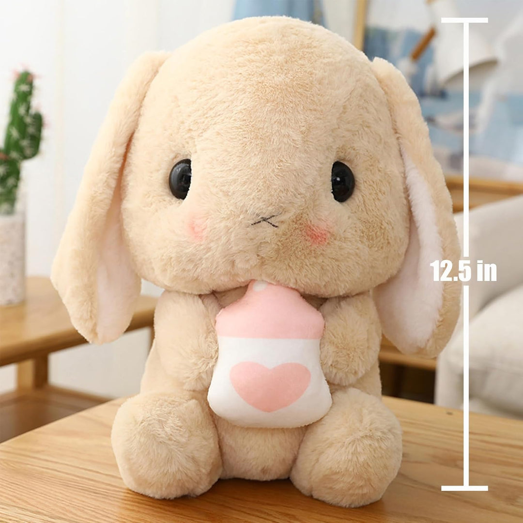HOUPU Juguete de peluche - Conejo con orejas caídas sentado, conejo...