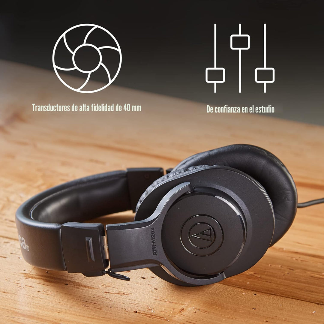 Audio-Technica ATH-M20x Auriculares profesionales para monitor de e...