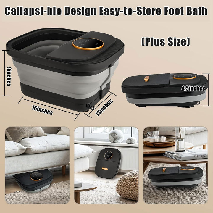 FOFOJÔY Masajeador de pies para baño y spa con calor, burbujas, con...