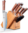 YOTSUBA Juego de cuchillos de cocina japoneses de 8 piezas con bloque