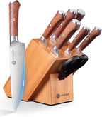YOTSUBA Juego de cuchillos de cocina japoneses de 8 piezas con bloque