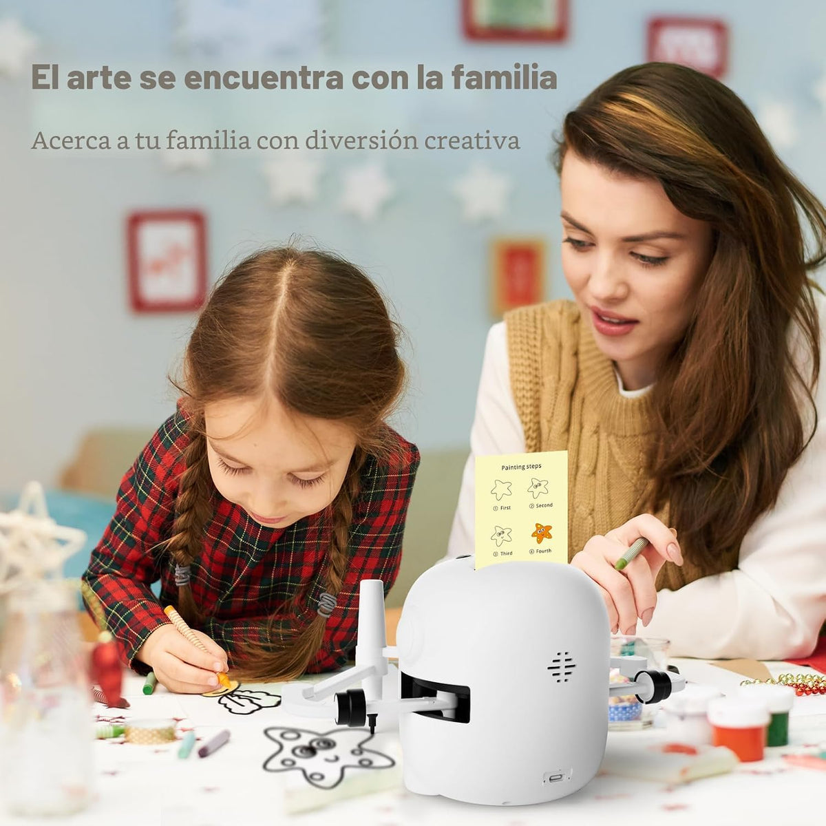 RIVGOT Robot de dibujo para niños con 150 tarjetas, máquina de dibujo educativo interactiva por voz, juguetes de aprendizaje de pintura Montessori para niños de 3, 4, 5, 6, 7, 8 años, fiesta de