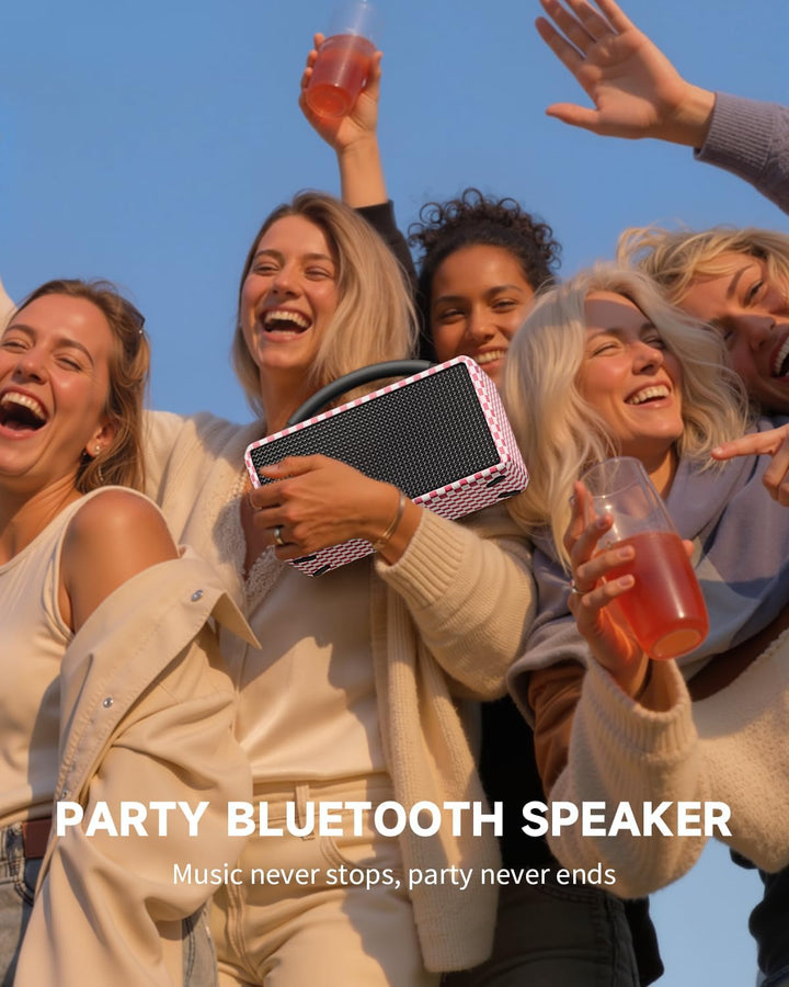DINDIN Altavoz Bluetooth portátil: 80W (pico), tiempo de reproducci...