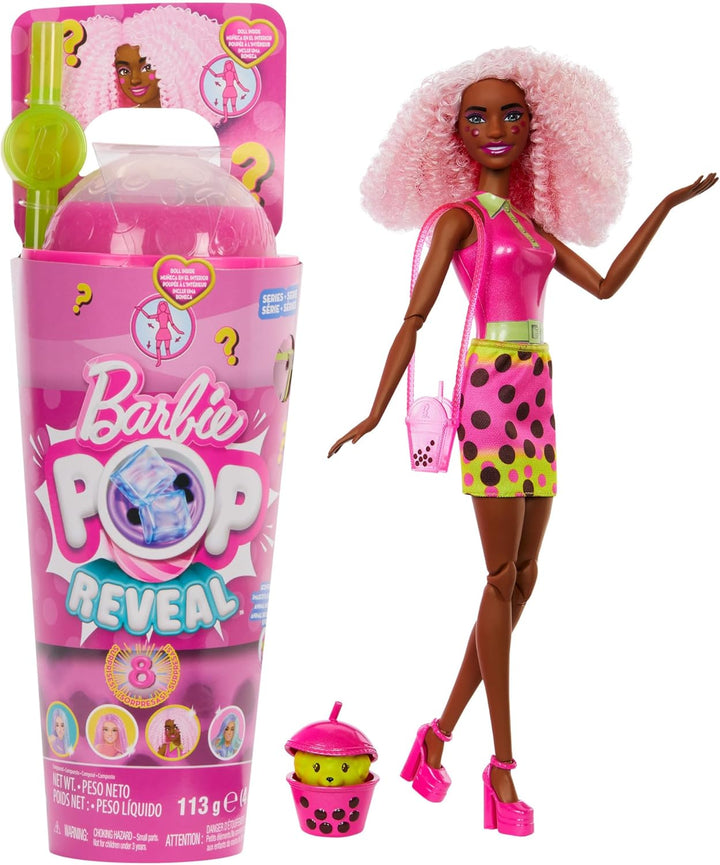 Muñeca Barbie Pop Reveal y accesorios, serie Bubble Tea con mascota...