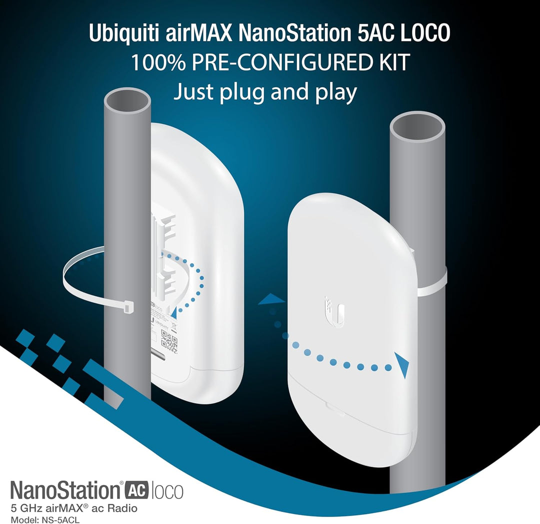 Puente inalámbrico Ubiquiti LOCO5AC PRE-CONFIGURADO