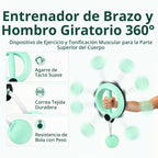 OurStarry Aro de entrenamiento de brazo para mujeres y hombres, entrenador de antebrazo con manivela de 360 grados, ejercitador de hombros y pecho para entrenamiento de muñeca y parte superior del