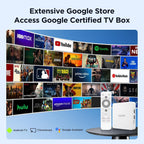 KP1 Android TV Box Google Certified 4K Streaming Device 2GB RAM 16GB ROM con búsqueda por voz, Chromecast integrado Dolby Audio WiFi5 Bluetooth 5.0, entretenimiento en el hogar inteligente