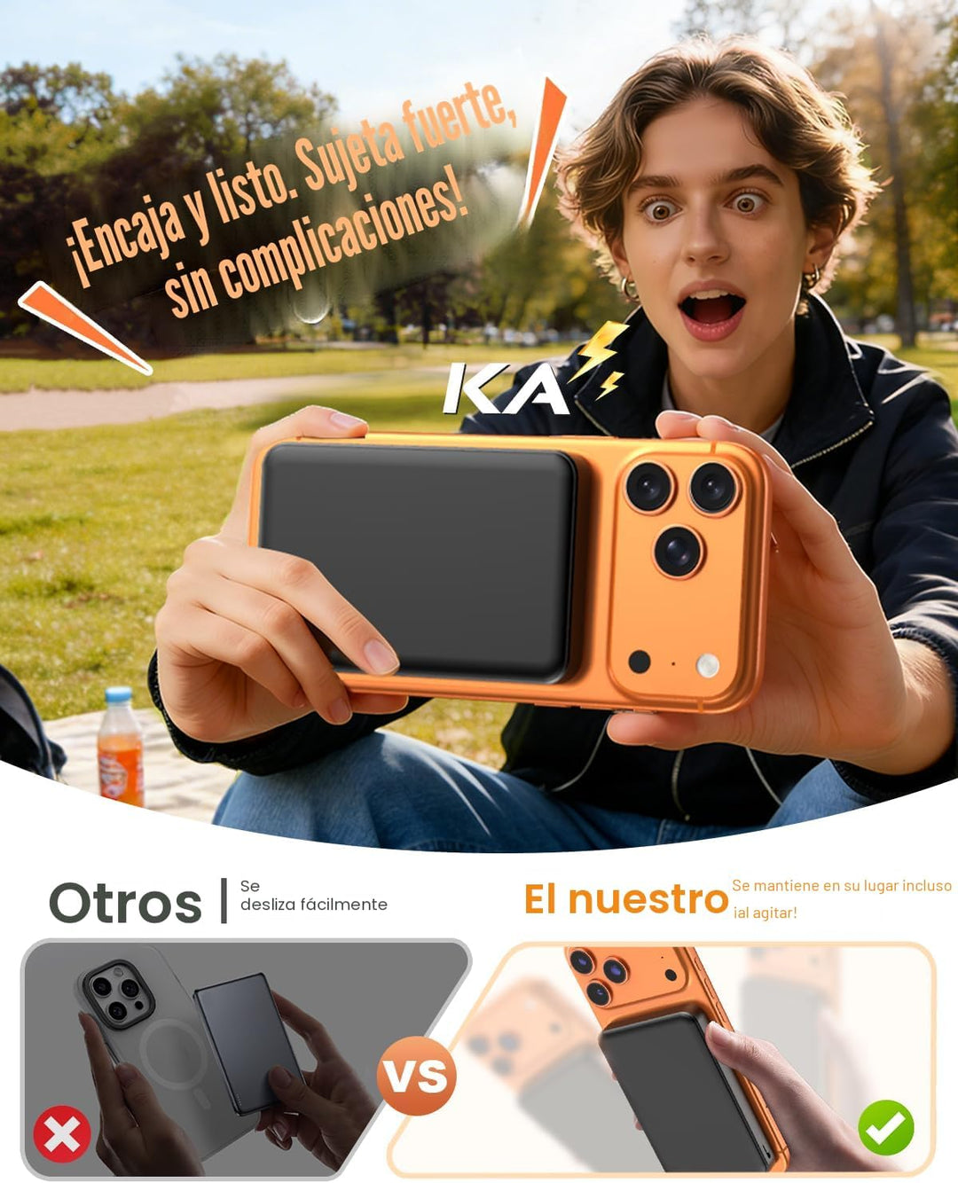 Golioklsy para cargador portátil Magsafe, banco de energía de 10000...