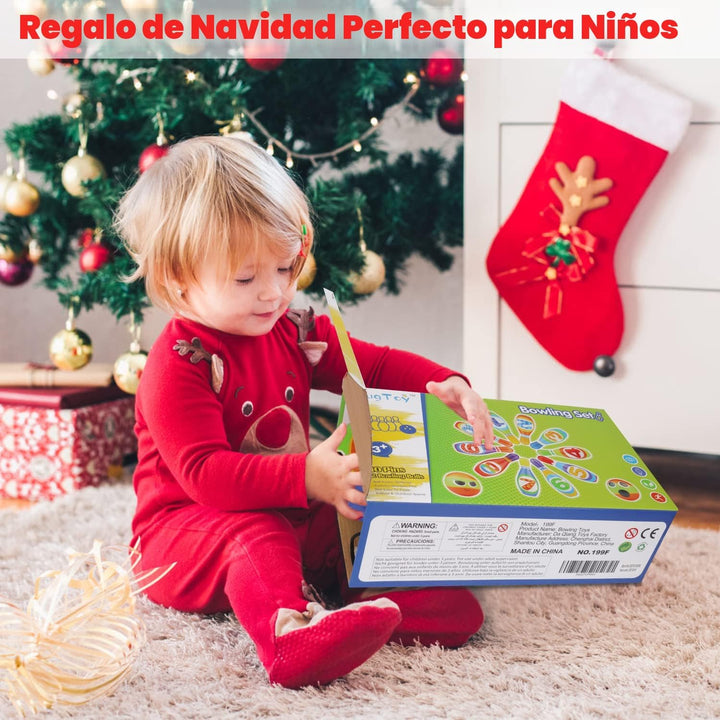 Juego de bolos para niños AugToy 2-5 años, juego de bolos de interi...