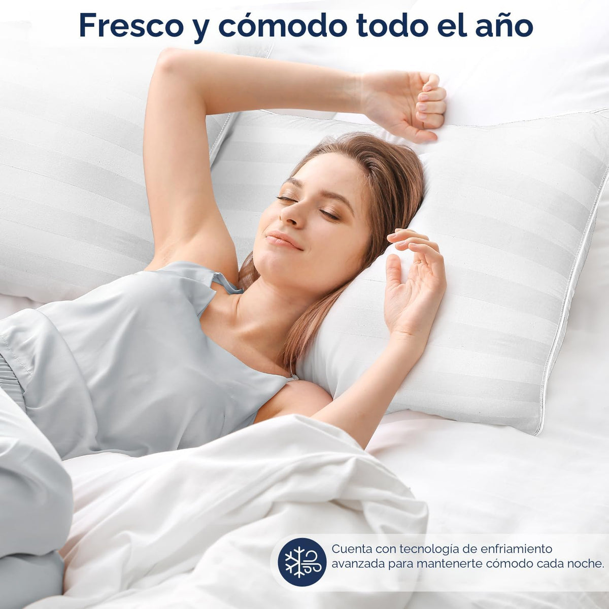 Juego de 2 almohadas de cama suaves para dormir mullidas tamaño