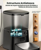 oneisall Alimentador automático para gatos 2.4 GHz Wi-Fi, 3.5L/15 tazas