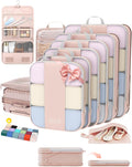 Juego de 10 cubos de compresión para regalos de viaje, mamá y mujer, bolsas de ropa para viajeros, artículos esenciales de viaje en avión, crucero, automóvil, bolsas compresibles expandibles