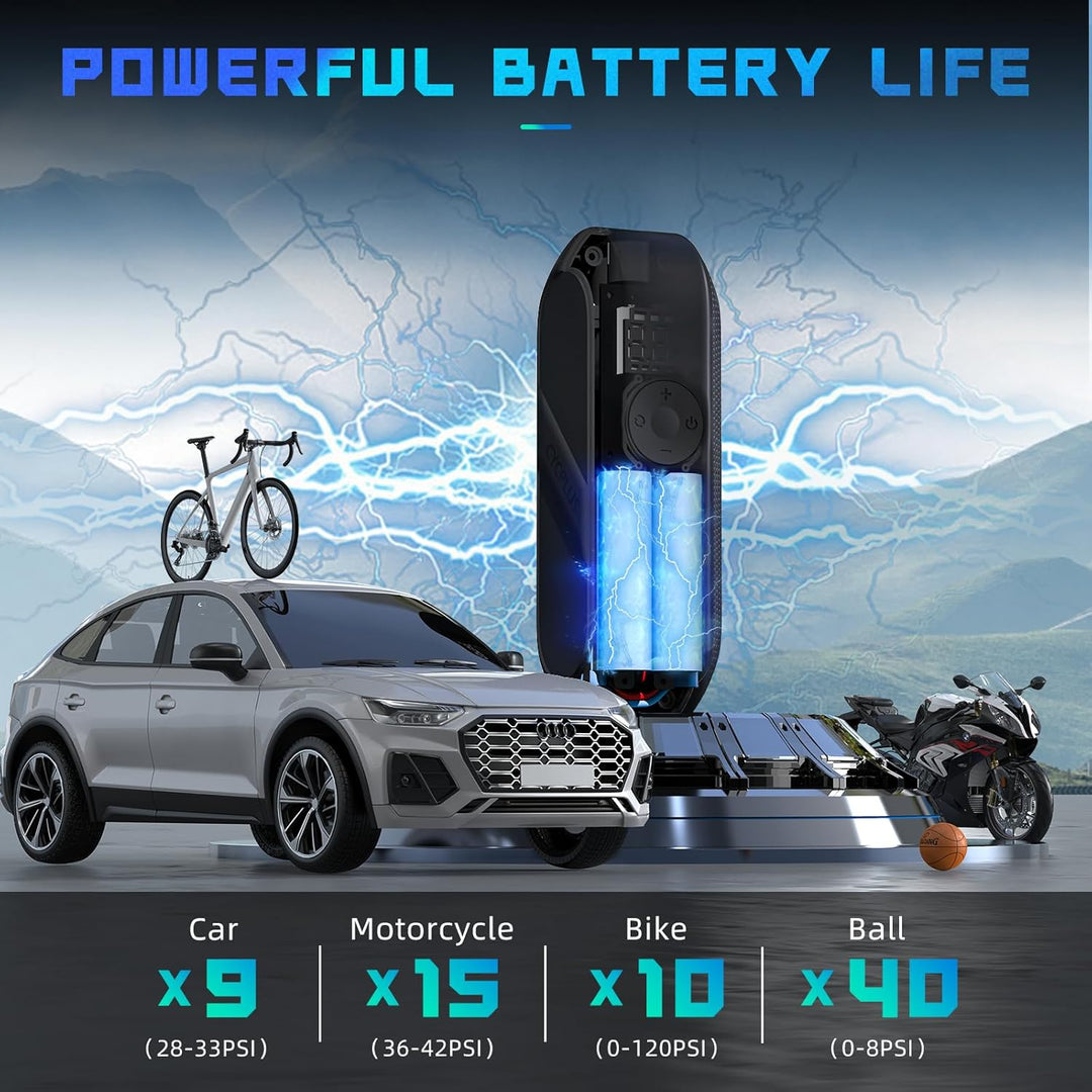 CYCPLUS Electric Air Compressor Portable Bicycle Pump Car Tire Infl...