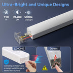 LZHOME Luces LED hexagonales de garaje de 5000 K: paquete de 25 actualizaciones de 1.31 pulgadas más amplias, 26300LM iluminación hexagonal súper brillante para techo, luz LED para taller, taller