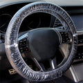 ICWEIMEI - 500 unidades de fundas universales desechables para volante de coche de plástico transparente con bordes elásticos para volantes