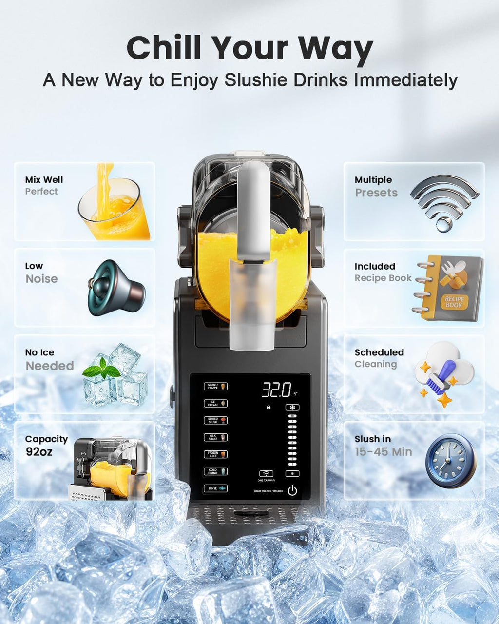 Máquina de granizado con control de aplicación WiFi, máquina de helados, 6