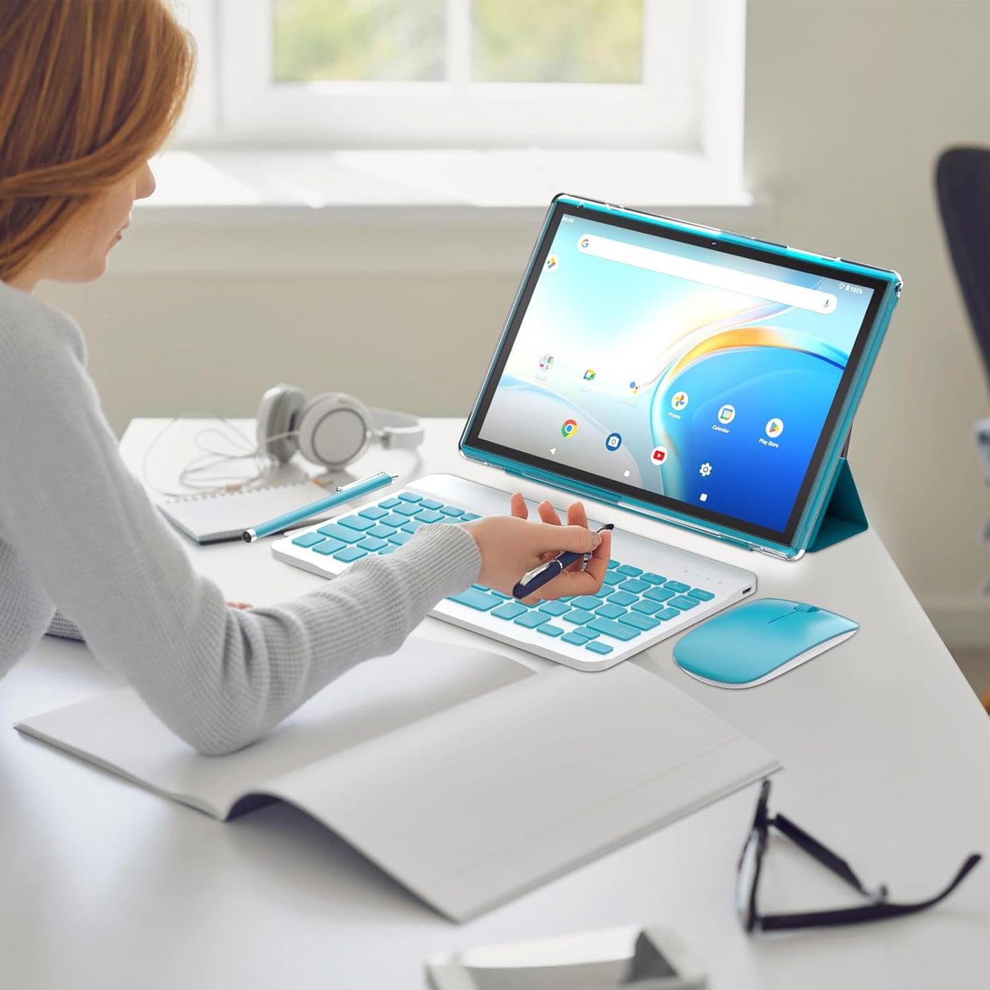NOVOJOY Tableta 2 en 1 con Android 14 OS de 10 pulgadas, tabletas c...