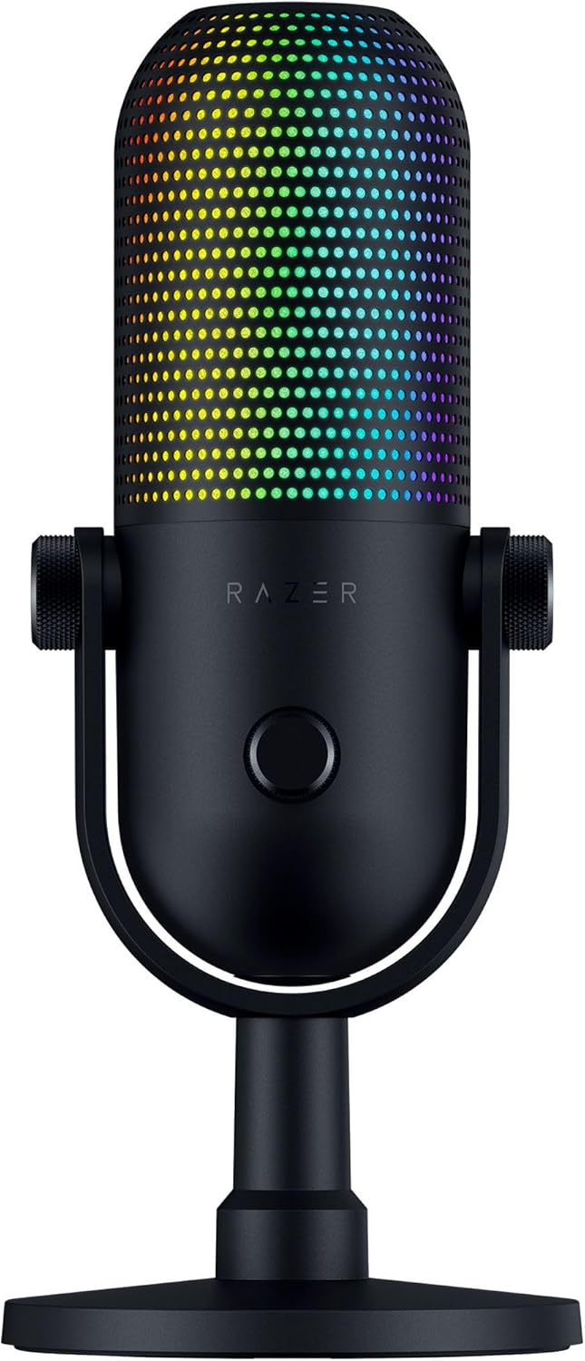 Razer Seiren V3 Chroma RGB, Reactivo al juego y streaming, micrófono USB, negro
