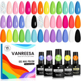 VANREESA Juego de 24 esmaltes de uñas de gel, colores de moda, con...