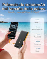 Cargador Portátil Power Bank con Cables Integrados y Enchufe de Par...