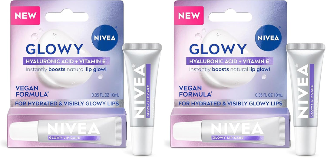 NIVEA Glowy Lips, bálsamo labial vegano con ácido hialurónico, vita...