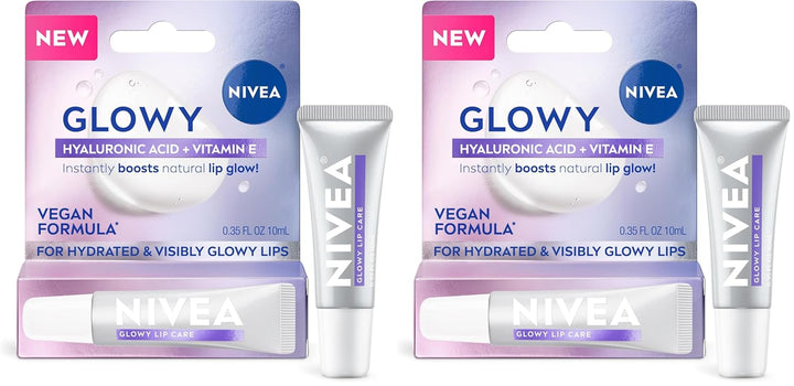 NIVEA Glowy Lips, bálsamo labial vegano con ácido hialurónico, vita...