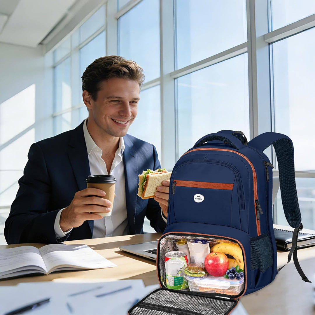 MATEIN Mochila para laptop con compartimento para el almuerzo, moch...