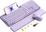 Teclado y mouse inalámbricos, máquina de escribir retroiluminada co...