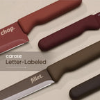 CAROTE - Juego de cuchillos de cocina, 6 cuchillos codificados por colores