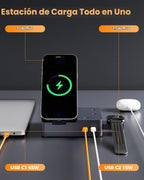 TESSAN Magic 65W carga Station USB Phone Charger con Wireless carga
