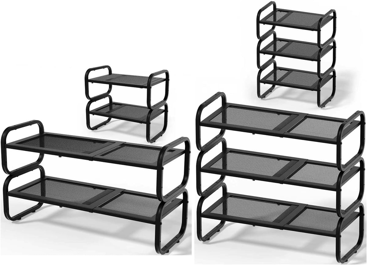 Zapatero de 2 niveles y 3 niveles, organizador de zapatos expandible para